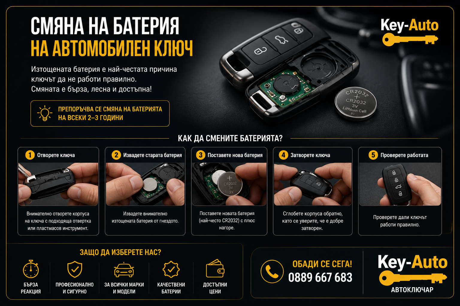Батерия на ключ